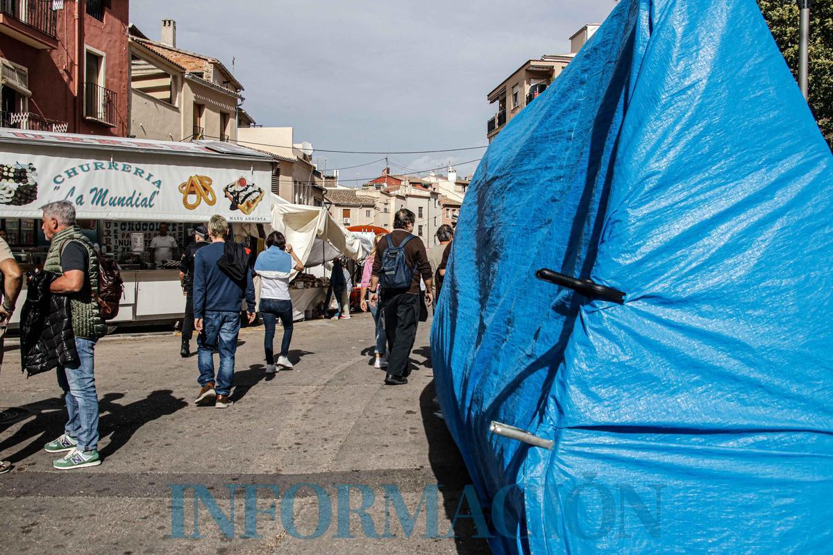 El viento obliga a suspender la Fira de Tots Sants de Cocentaina