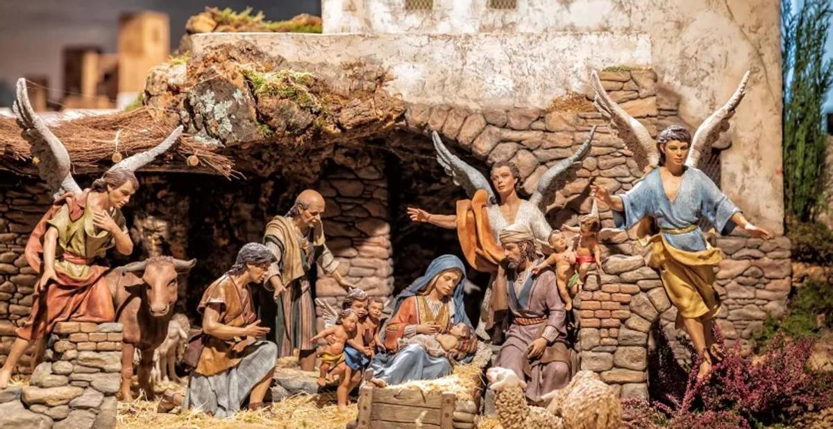 Imagen de una parte del belén municipal.