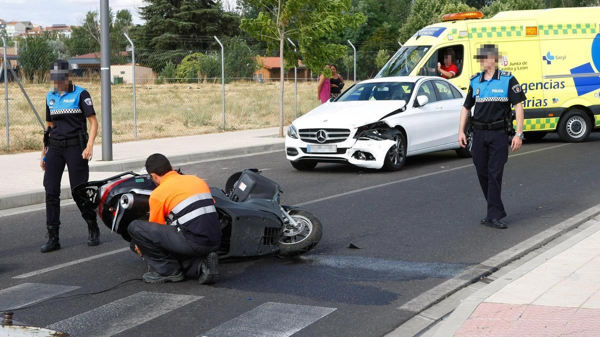 Un accidente de moto ocurrido con anterioridad en las calles de Zamora