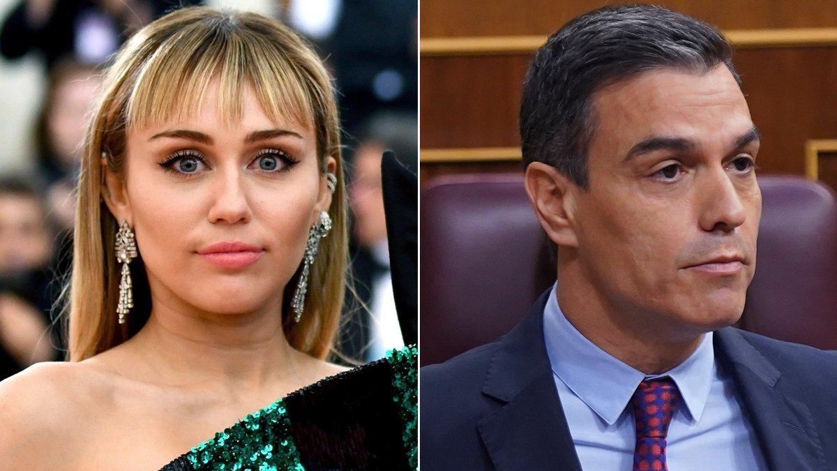 Miley Cyrus pide ayuda a Pedro Sánchez  y éste le responde