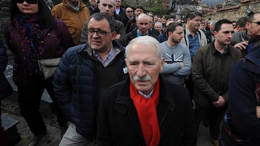 José Ángel Fernández Villa, en su última aparición en público antes de que se conociese su fortuna oculta: un acto de homenaje a Manuel Llaneza, en febrero de 2014.