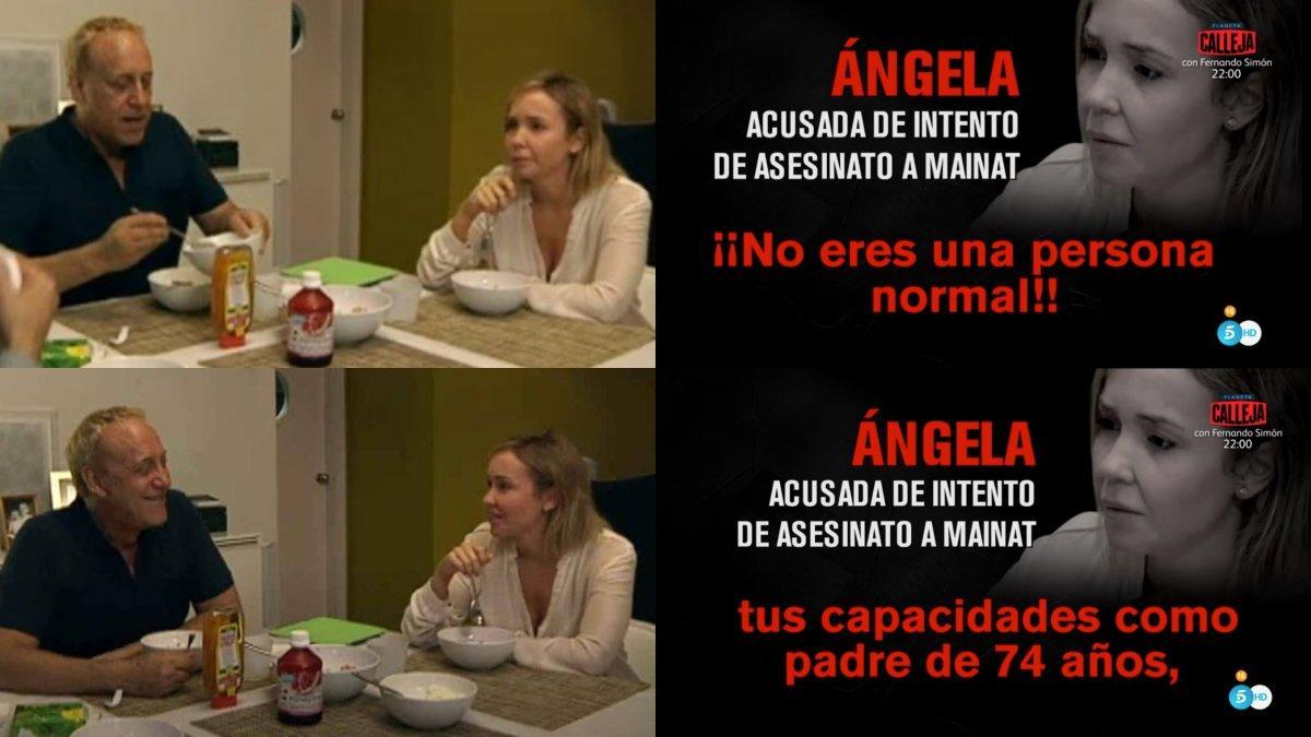 Imágenes de Mainat y Dobrowolski en 'El convidat' (TV3) y fragmentos de los audios emitidos en 'Sálvame'