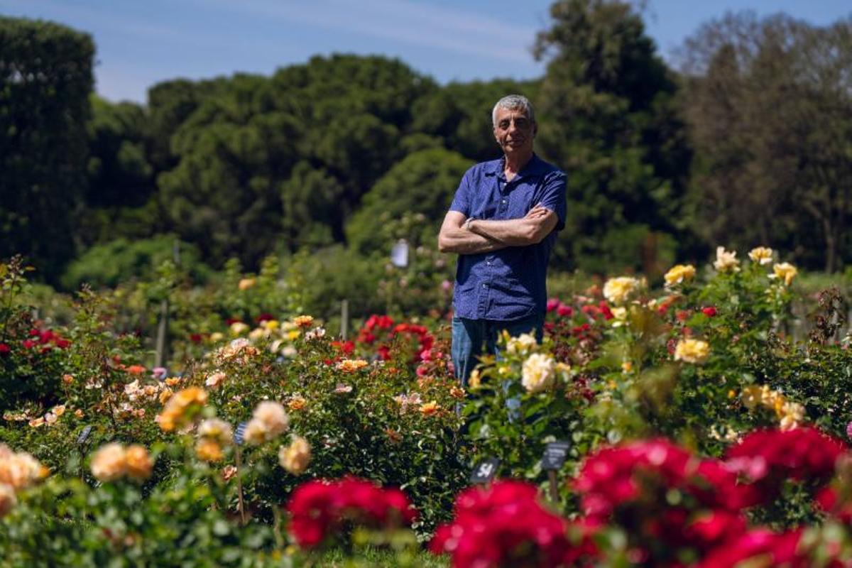 Lluís Aband, este miércoles en la rosaleda de Cervantes de Barcelona.