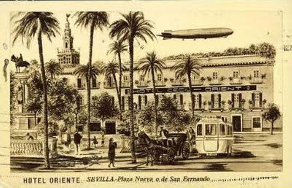 Estampas antiguas de Sevilla; el Graf Zeppelin