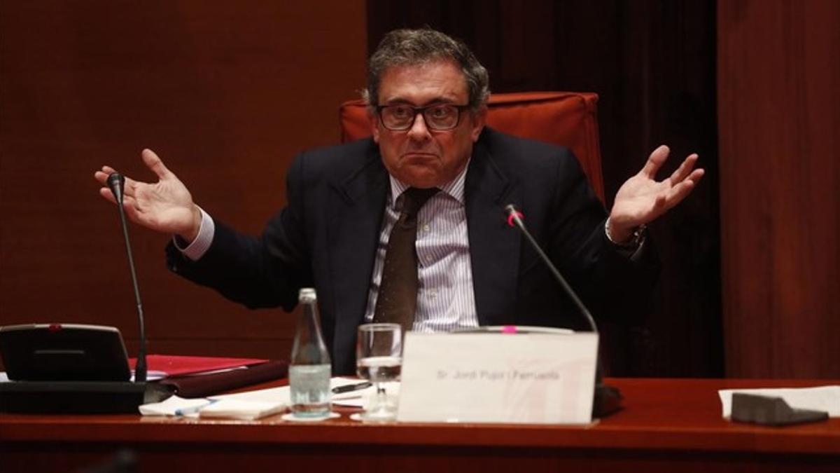 Jordi Pujol Ferrusola, el pasado 23 de febrero, durante su comparecencia en la 'comisión Pujol' del Parlament.