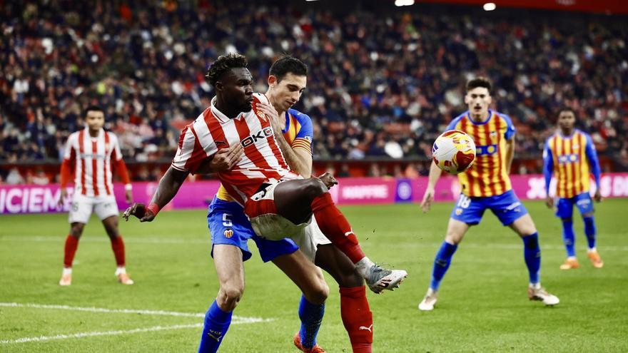 El Sporting se despide de la Copa: derrota 0-2 ante el Valencia