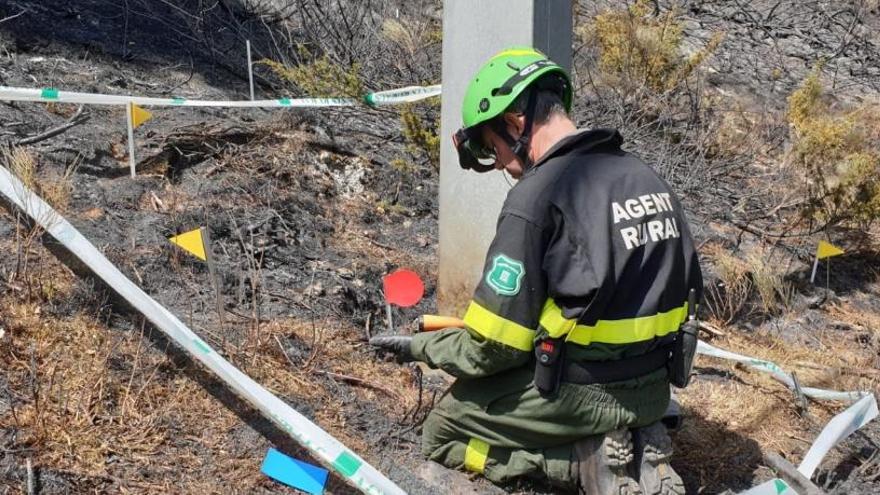 Agents Rurals investigant un incendi