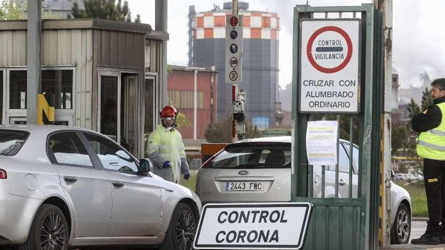 Control de acceso a las instalaciones de ArcelorMittal en Veriña.