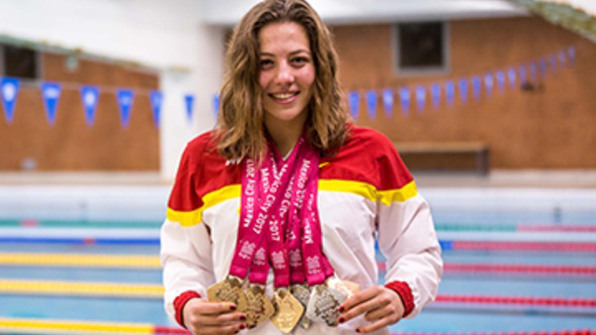 Núria Marqués, con sus seis medallas.