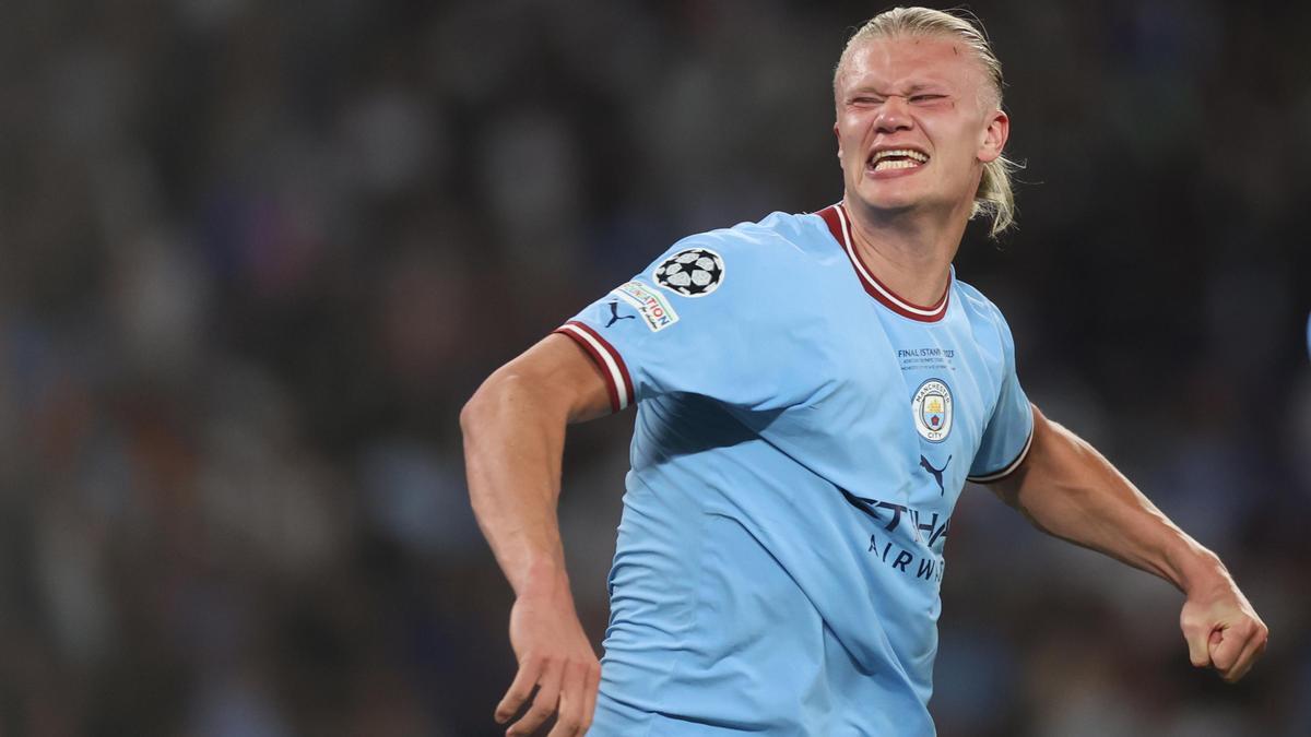 Erling Haaland, en un partido con el Manchester City.