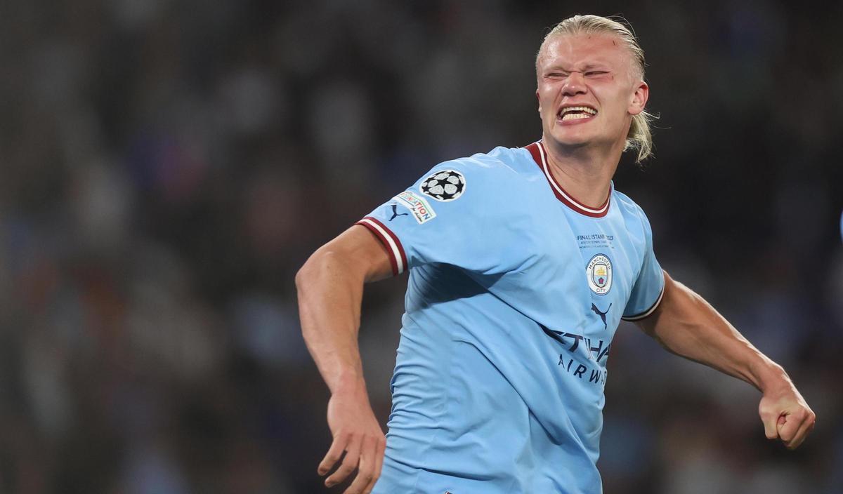 Erling Haaland, en un partido con el Manchester City.