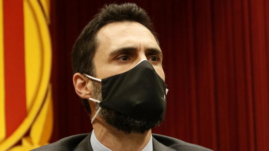 Roger Torrent durant el ple sobre la inhabilitació de Torra