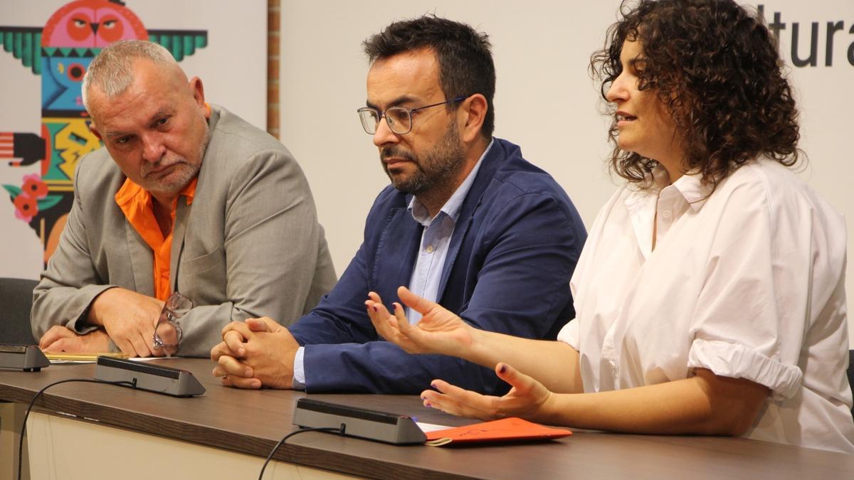Josep Arbio, Ximo López i Reis Gallego, hui, en roda de premsa.