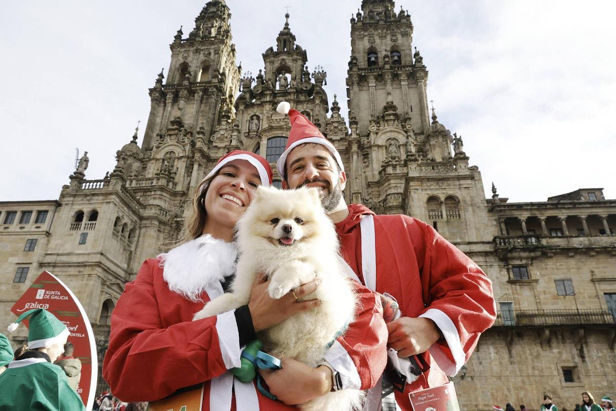 Gran ambiente en la Carrera de Papá Noel en Santiago