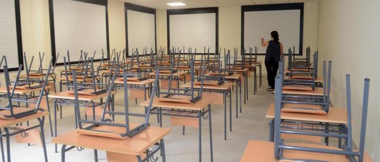Una de las dos nuevas aulas que permitirá eliminar el Bachillerato de tarde en el Castro Alobre.