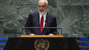 El primer ministro de Albania, Edi Rama, en la Asamblea General de Naciones Unidas.