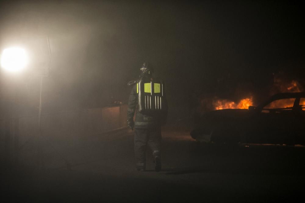 El túnel de San Pedro, en Anes, acoge pruebas de extinción de incendios