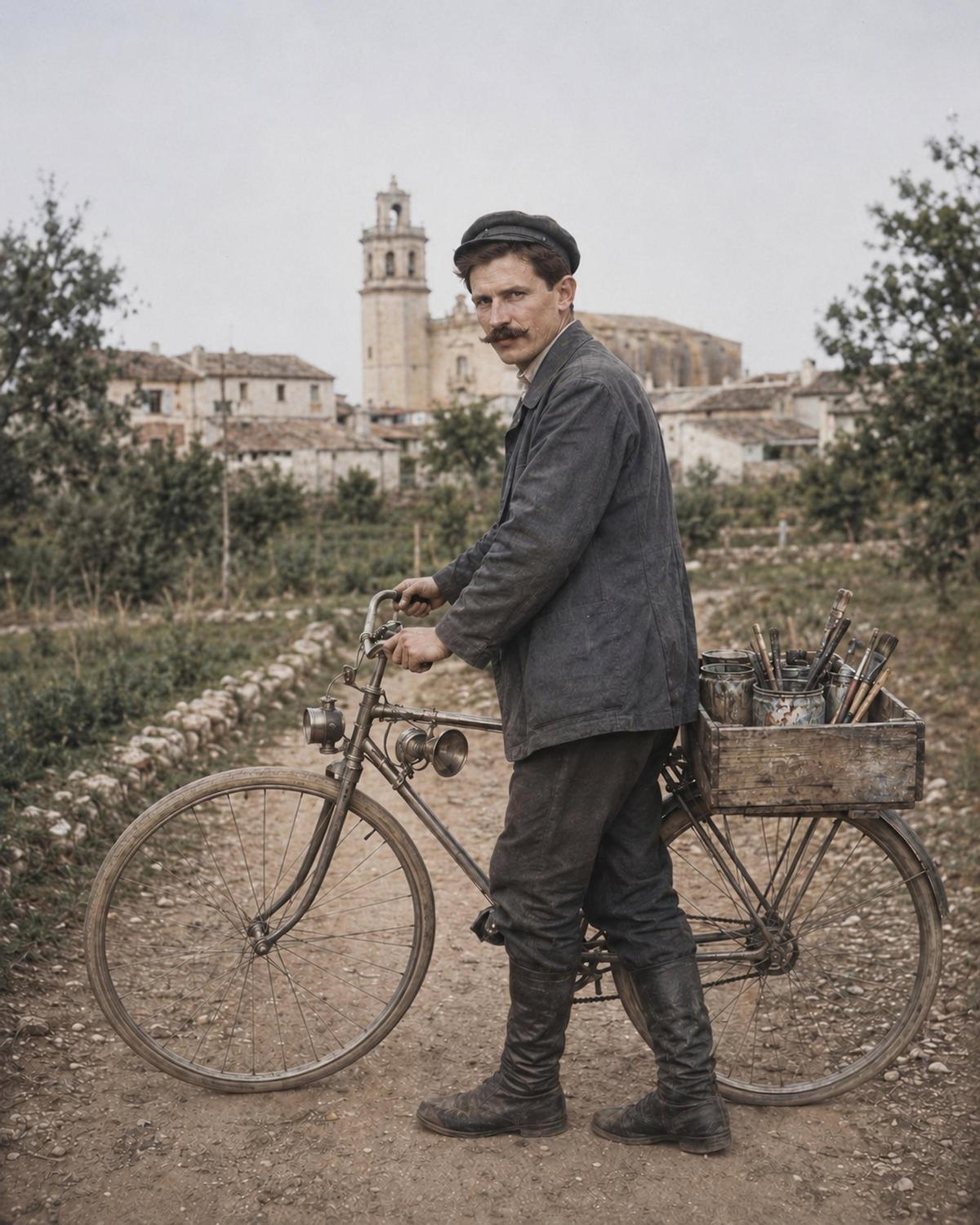 José Mena Adrián recorrió con su bicicleta la Ribera y la Vall d'Albaida, donde pintó más de 300 chimeneas.