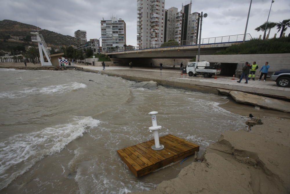 Así ha quedado la zona de la Albufereta tras el aguacero de ayer