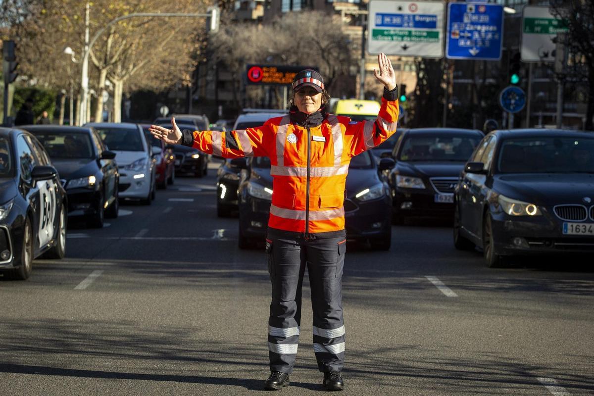 Un agente de movilidad del Ayuntamiento de Madrid.