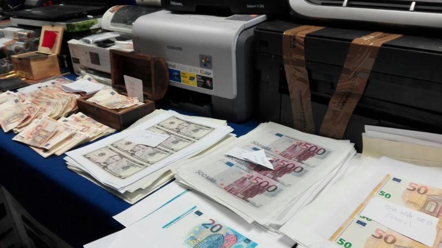 Desmantelada una imprenta que copiaba los nuevos billetes de 50 euros