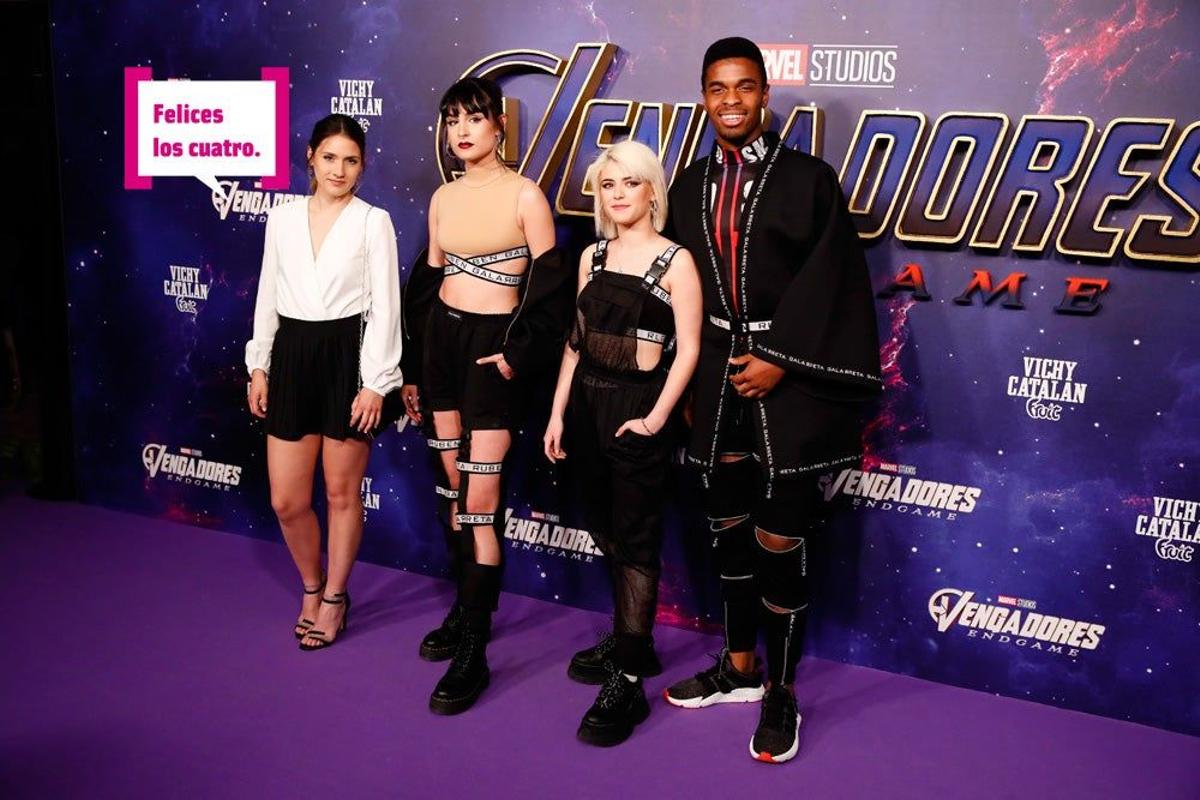 Sabela, Natalia, Alba Reche y Famous en el estreno de 'Vengadores: endgame'