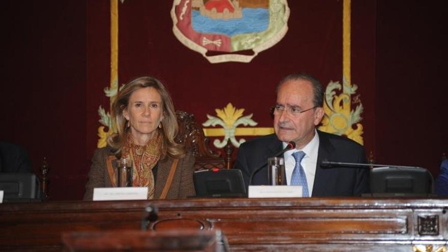 Cristina Garmendia durante su visita a Málaga Valley cuando era ministra en 2008.