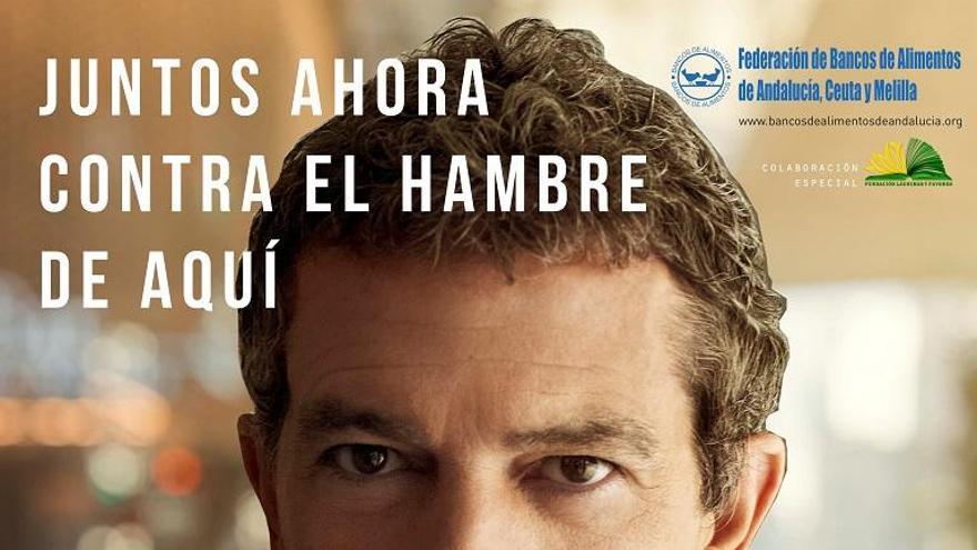Cartel anunciador de la Gran Recogida con la imagen de Antonio Banderas.