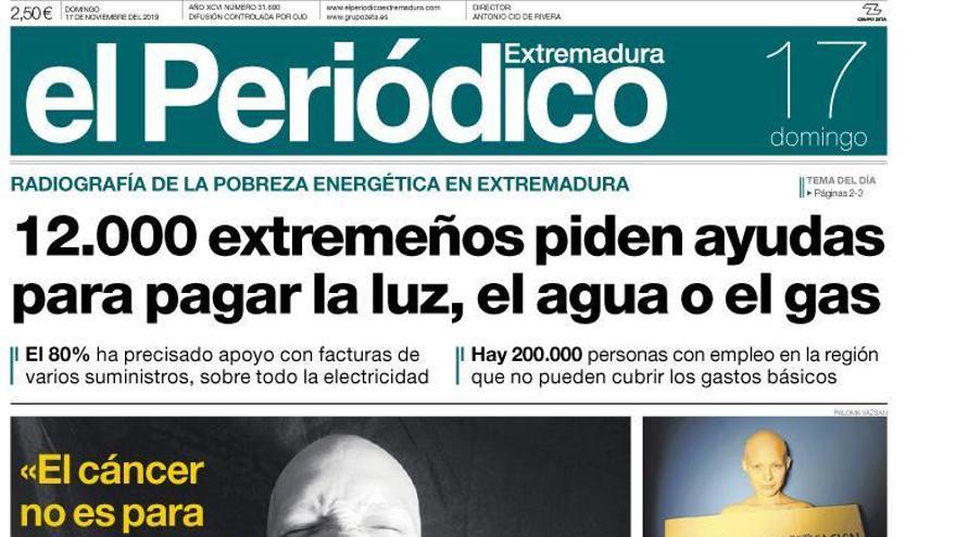 Esta es la portada de EL PERIÓDICO EXTREMADURA correspondiente al día 17 de noviembre del 2019