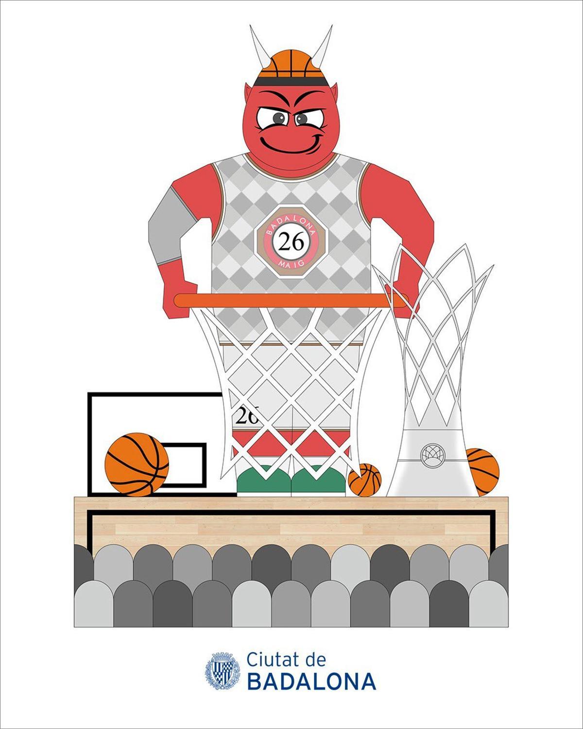 Así será el 'Dimoni' de las Festes de Maig 2026 de Badalona, llamado 'El sexto jugador' y obra de Àlex Prats