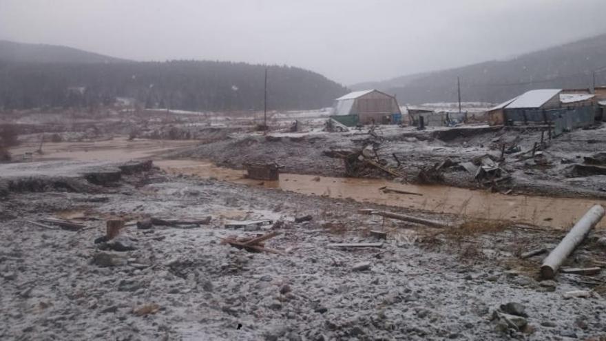 Los afectos del derrumbe en la región de Krasnoyarsk.