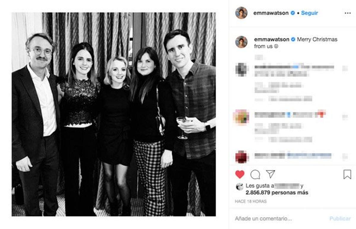 El reencuentro de Navidad de Emma Watson con los protagonistas de 'Harry Potter'