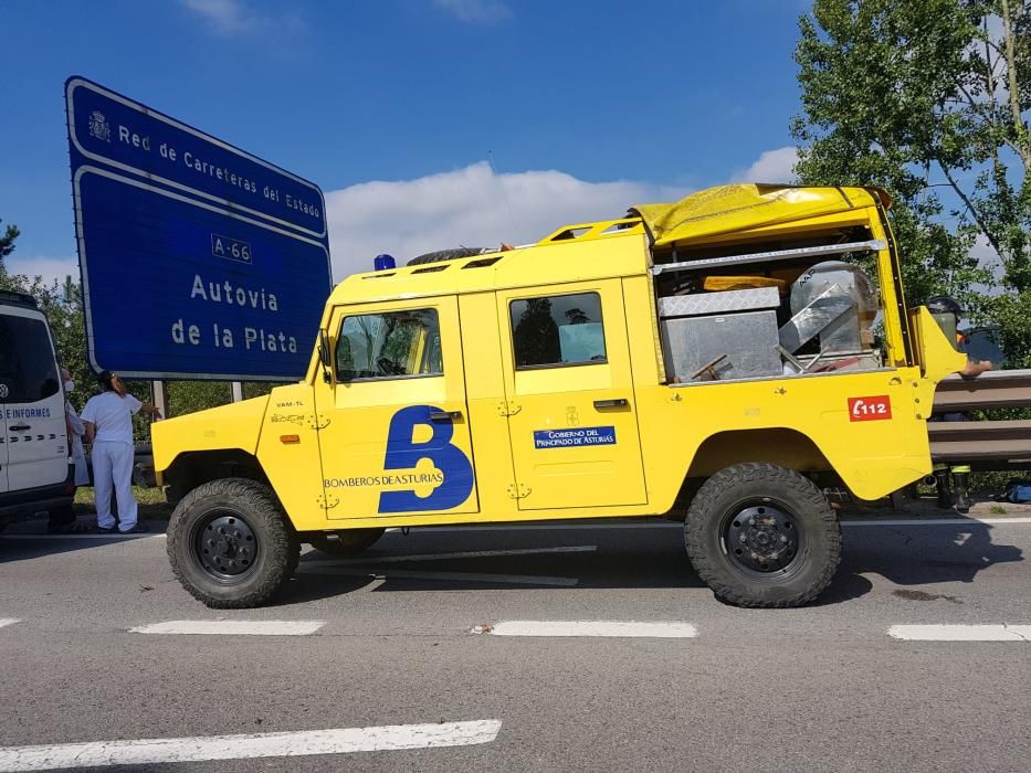 Una joven cae por el viaducto de Somonte, desorientada, tras tener un accidente con el coche