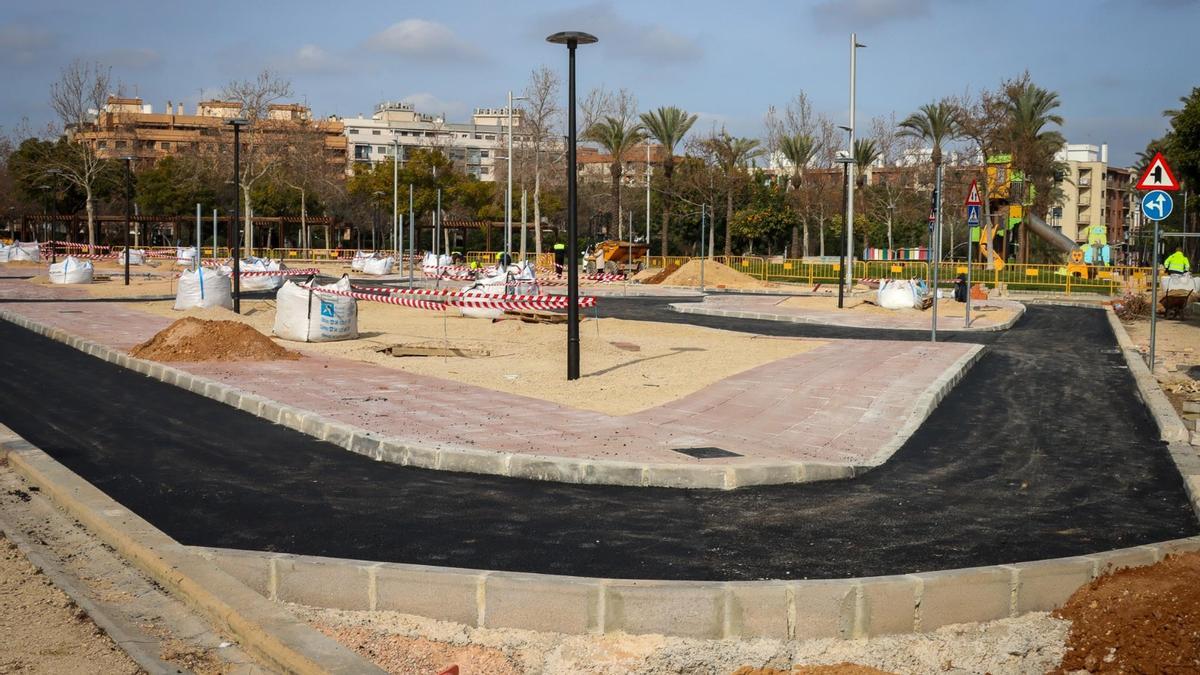 El parque de seguridad vial en Torrent, durante las obras