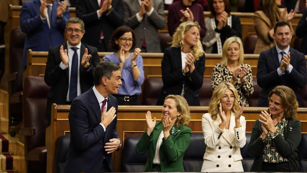 Pedro Sánchez, en la sesión de investidura.