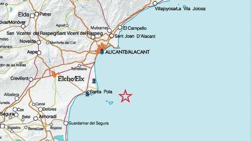 Un terremoto de magnitud 3,2 en aguas de Santa Pola se siente en Alicante y Torrevieja