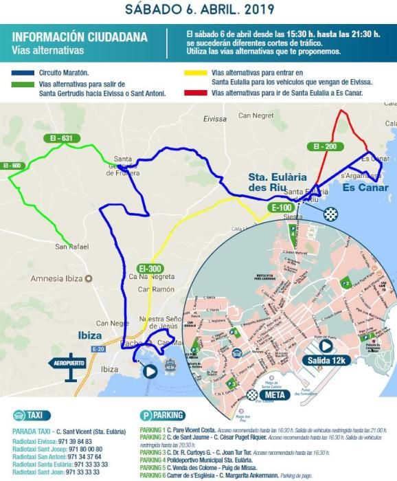 Cortes de tráfico con motivo del Ibiza Marathon 2018