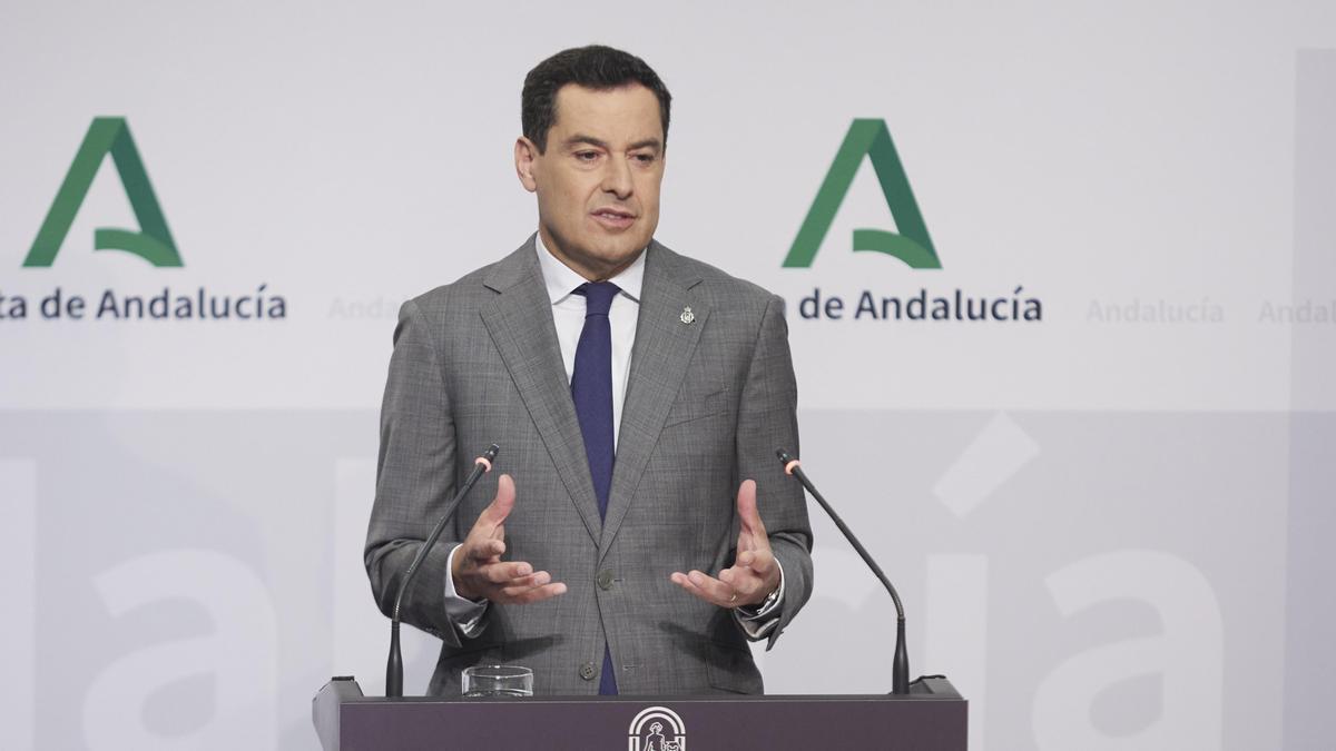 El presidente de la Junta de Andalucía, Juanma Moreno, en un acto reciente.