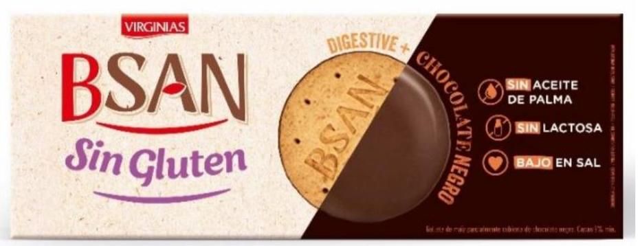 Alerta sanitatira: Galletas Bsan Digestive chocolate sin gluten