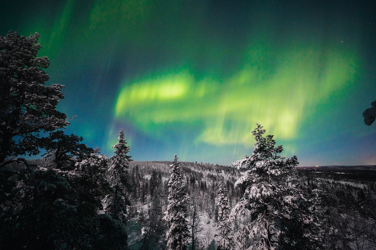 Aurora boreal sobre Rovaniemi