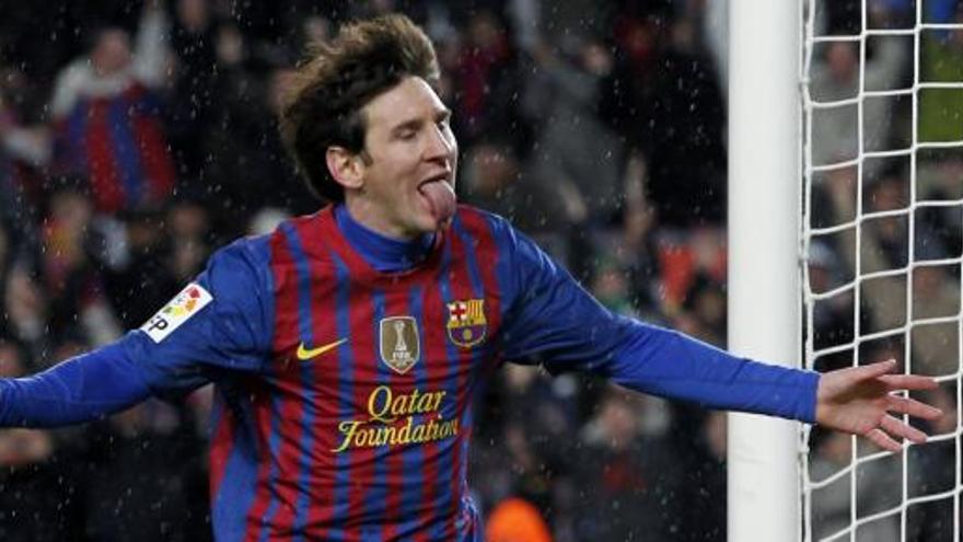 Lionel Messi celebra uno de sus goles.