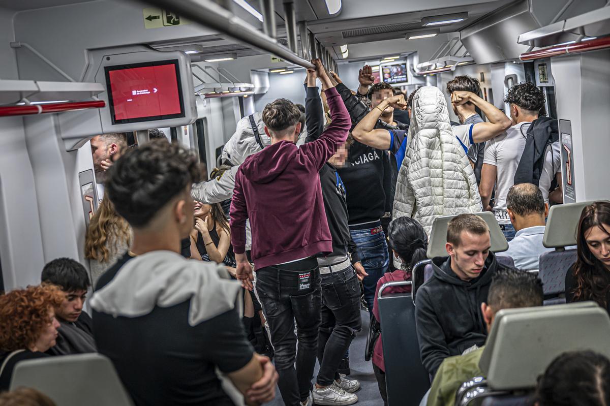 En el tren del botellón a Mataró