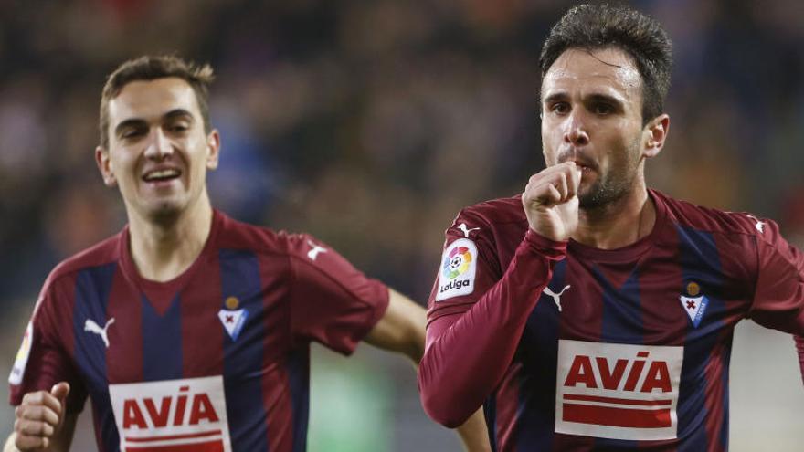 Kike García, tras marcar el tercer gol del Eibar.