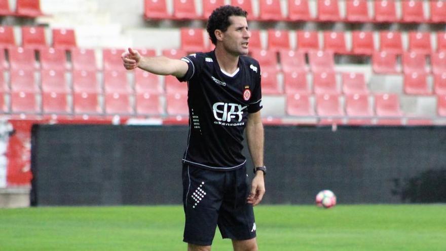 El preparador físic Jordi Balcells, en un entrenament a Montilivi