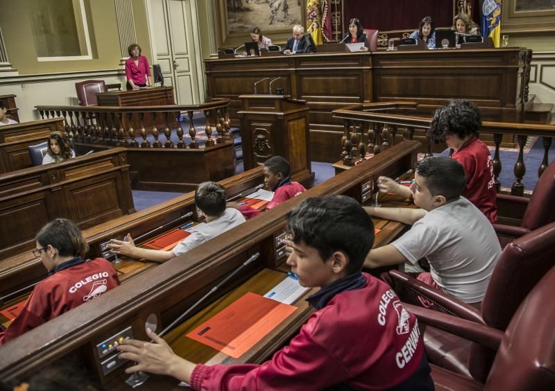 66 escolares ejercen de diputados por un día