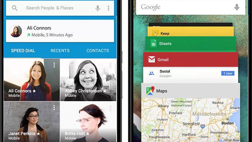 Pantallas del Android 5.0 Lollipop.