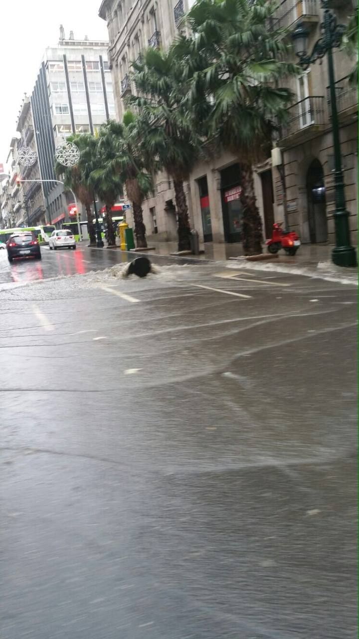 El temporal deja en Vigo inundaciones y rachas de viento de 90km/h