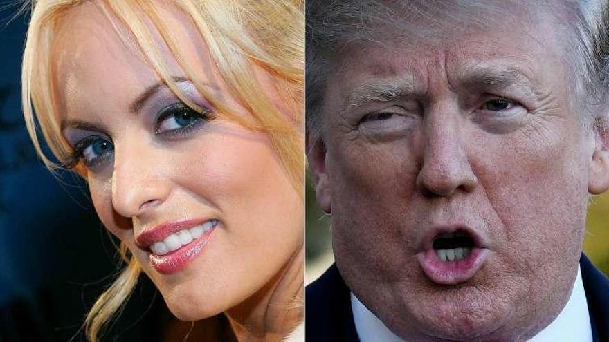 Stormy Daniels y Donald Trump.