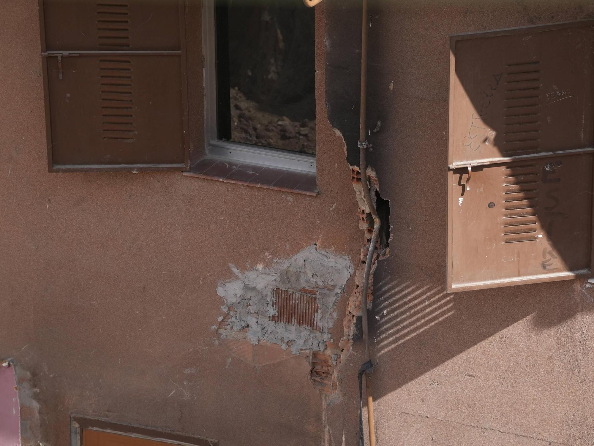 Estado de las casas tras el derrumbe del muro de Rabiche
