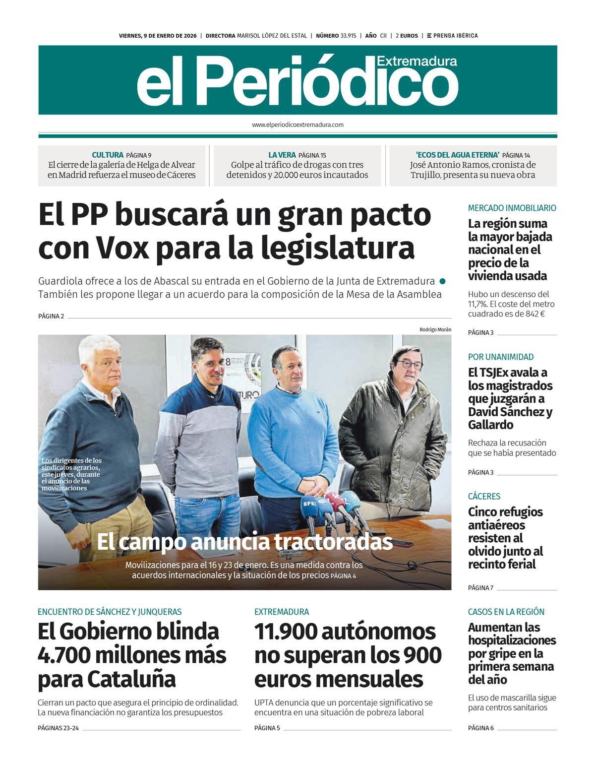 Consulta la portada correspondiente al día 9 de enero de 2026